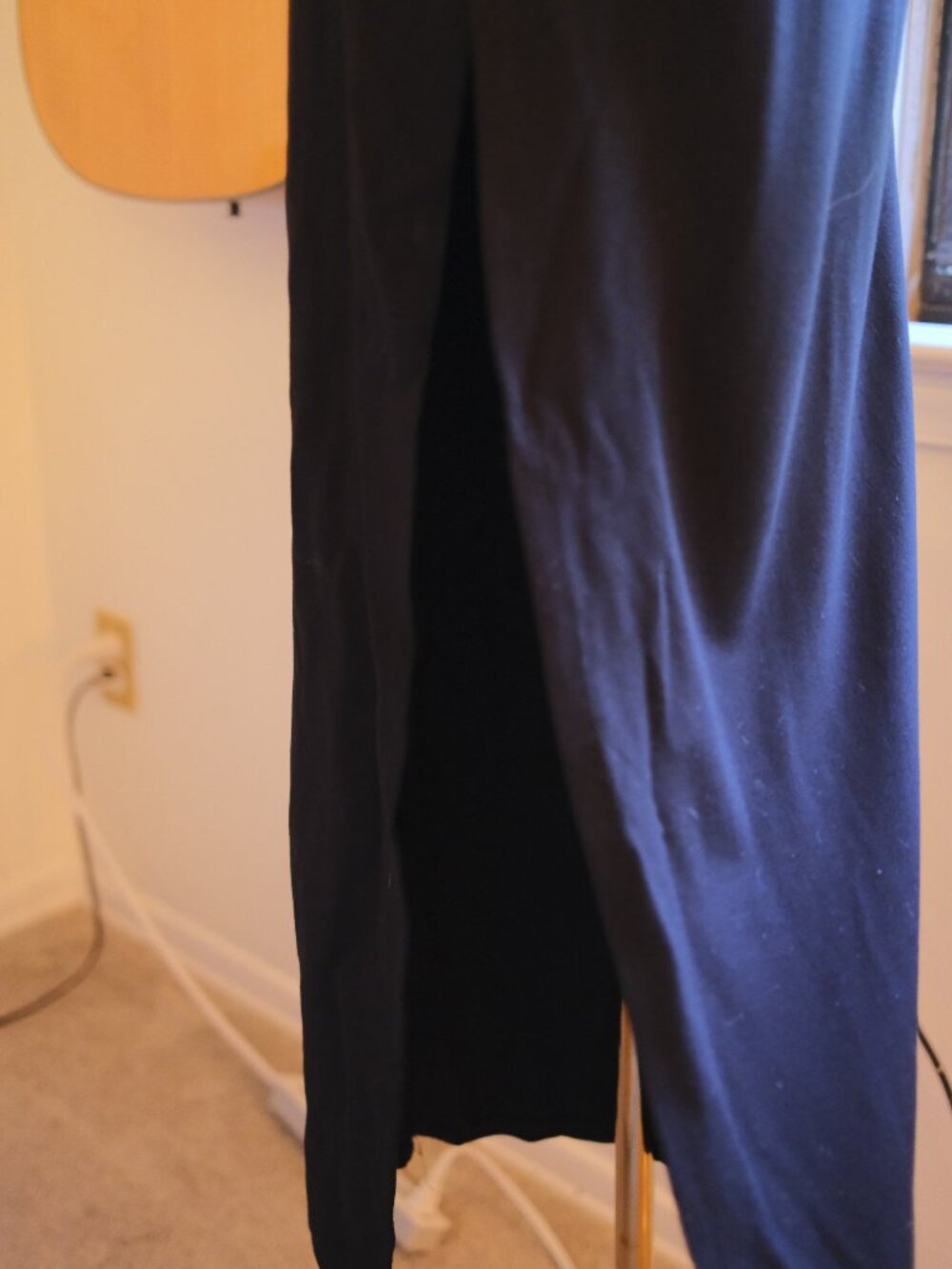 NBD Strapless Black Bodycon Midi Dress Slit Boned Bodice Size S - Picture 5 of 11